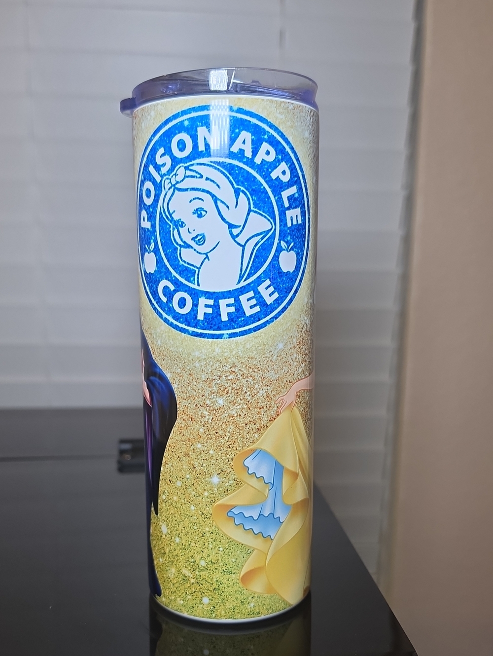 20oz Stainless Steel Poison Apple Coffee Princess Travel Tumbler - Yellow & Blue